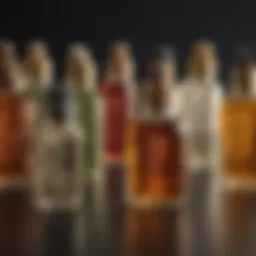 A close-up of a variety of natural oils used in hair care.
