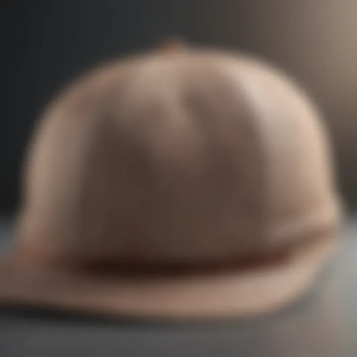 Close-up of a stylish cap made from breathable material