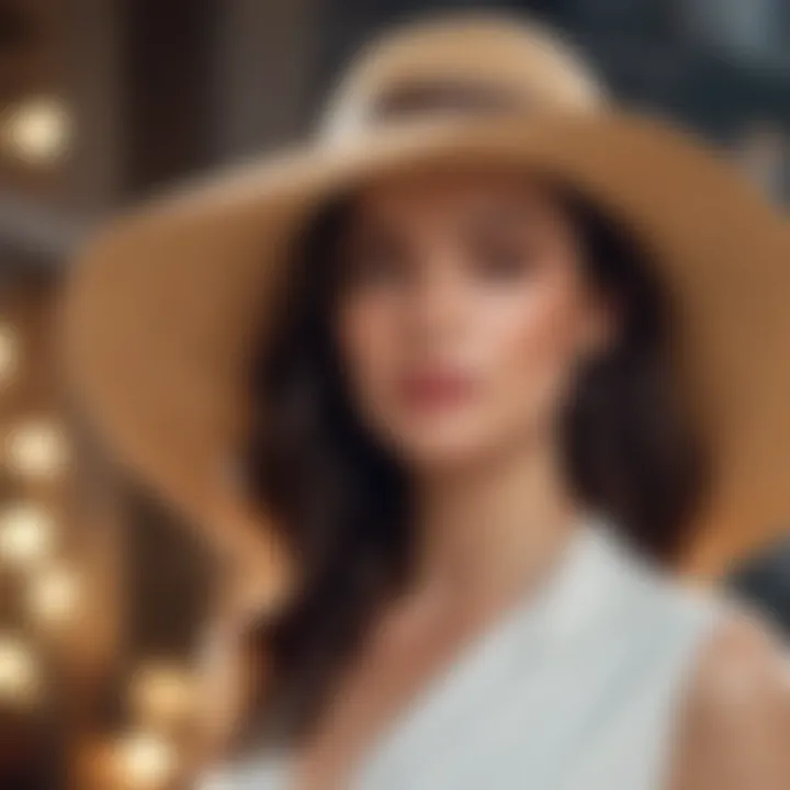 An elegant wide-brimmed hat perfect for sunny days